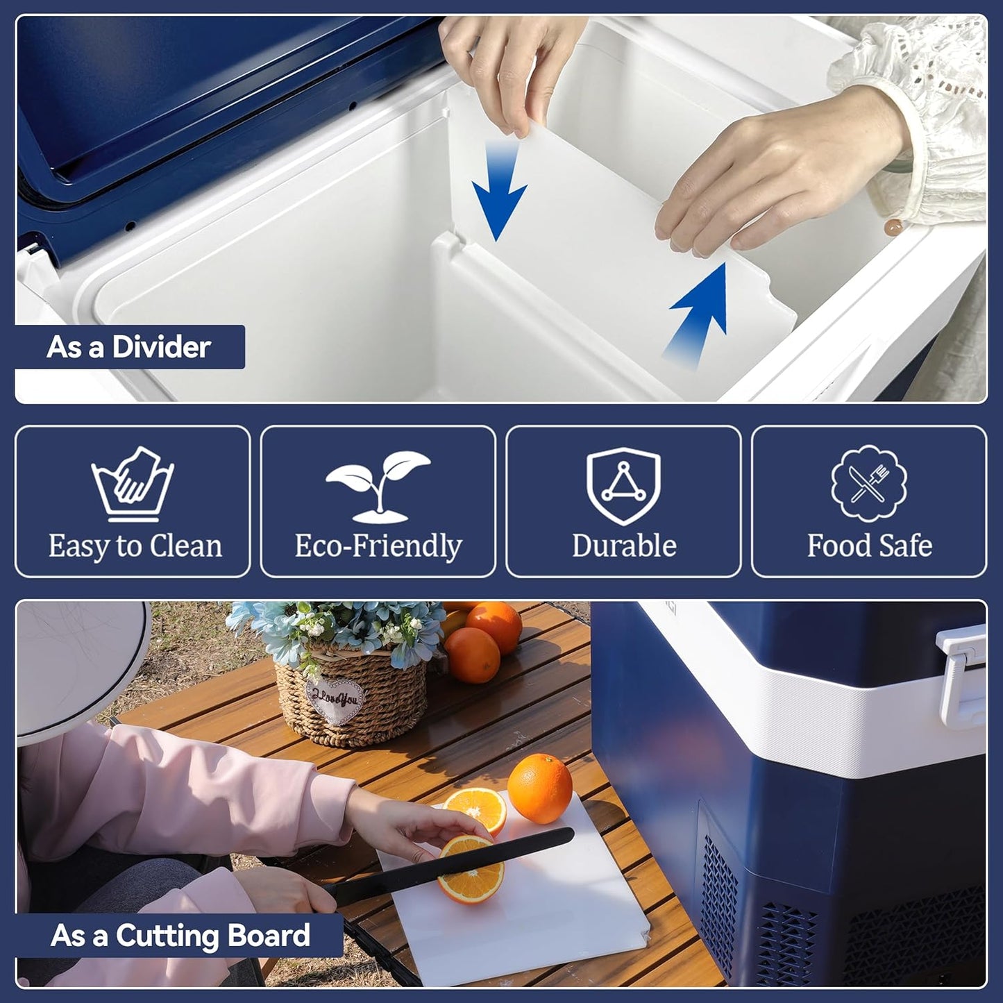 Car Fridge Portable 12V Refrigerator 45 Quart 12 Volt Freezer Compressor Cooler 12V/24V DC 110~240 V AC for Truck Van RV Camper SUV and Home Use