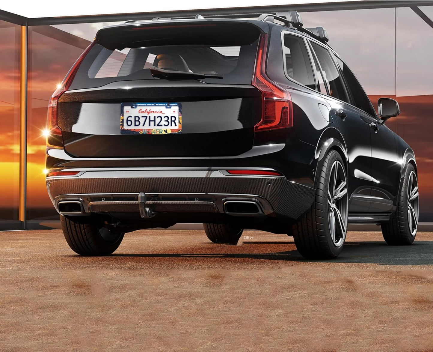 Summer Beach License Plate Frame Palm Trees License Plate Holders Funny Stainless Steel Auto Accessory Bracket 2 Hole with Screws Universal Us Car License Plate Frames 6x12 Inch for Women Men