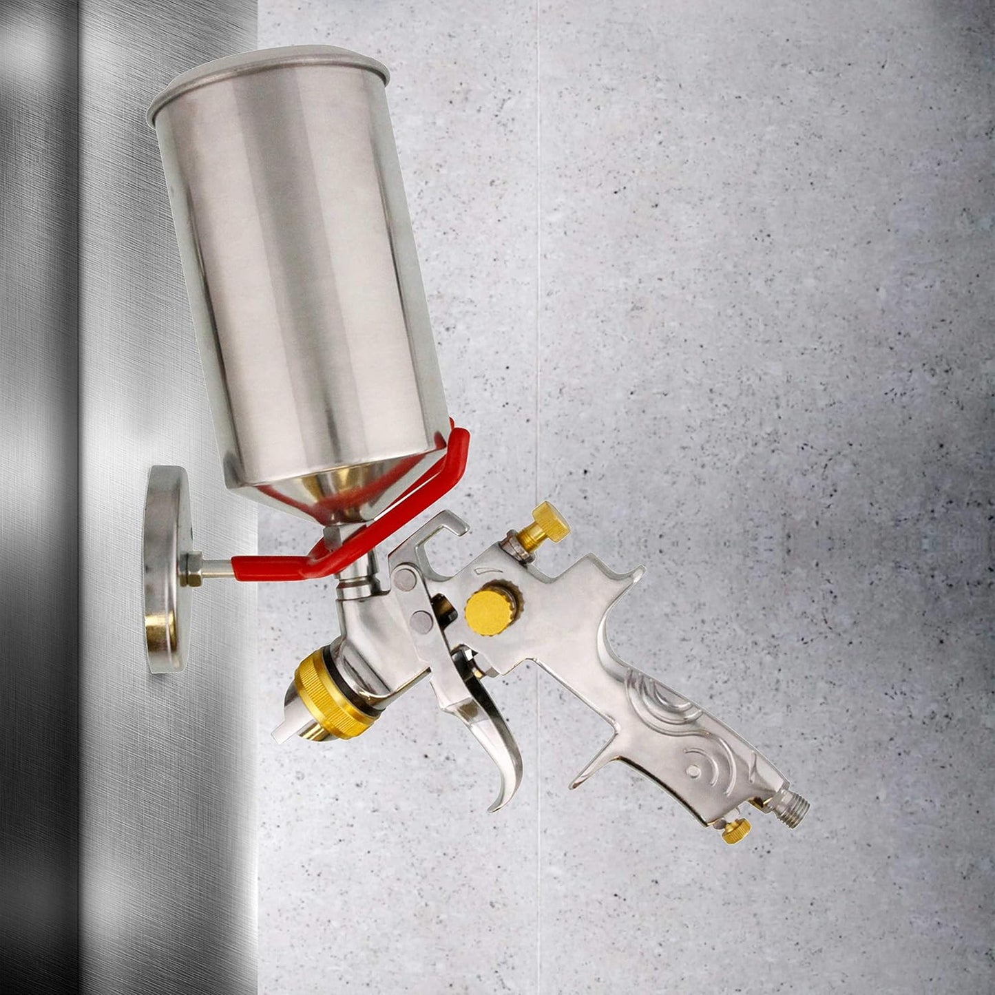 TCP Global Brand Magnetic Paint Spray Gun Holder Stand for Gravity Feed Cup HVLP, Spray Booth, Body Shop Wall (Pack of 3)