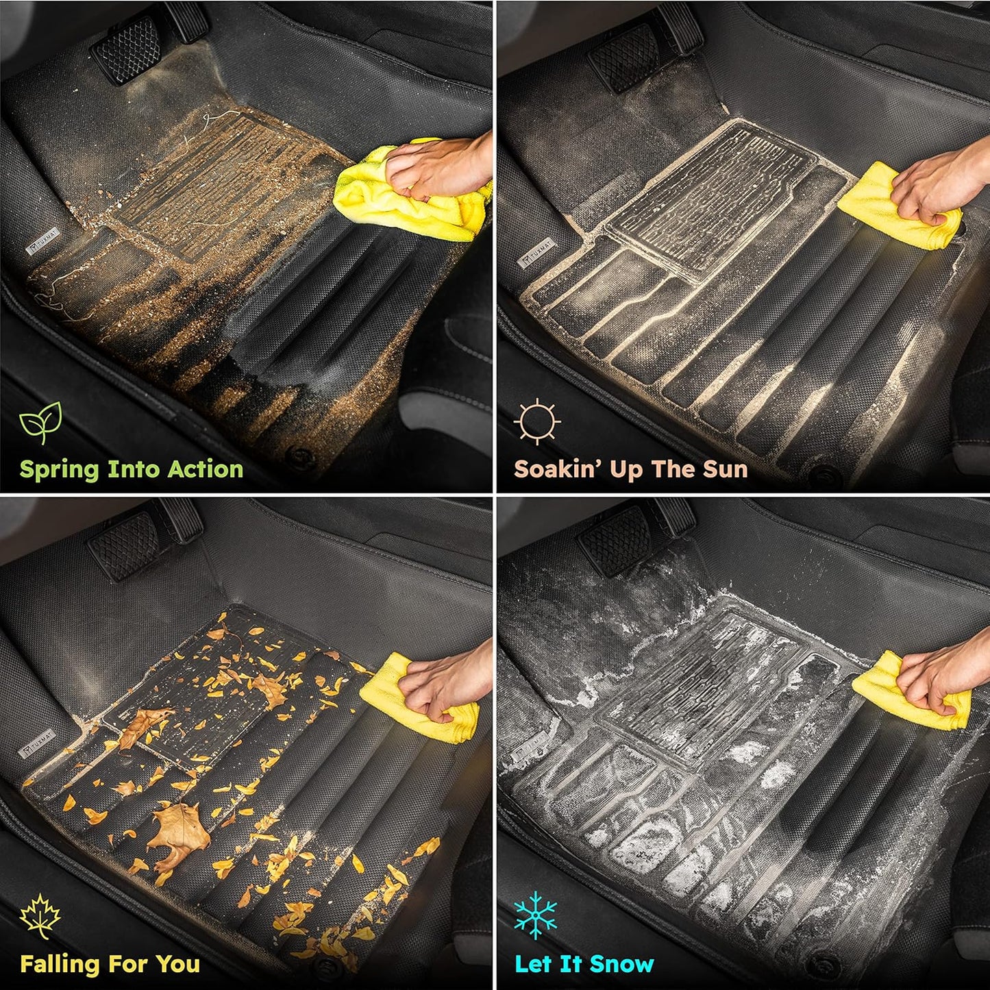 TuxMat - for Mercedes-Benz GLC 2023-2026 Models - Custom Car Mats - Maximum Coverage, All Weather, Laser Measured - This Full Set Includes 1st and 2nd Rows