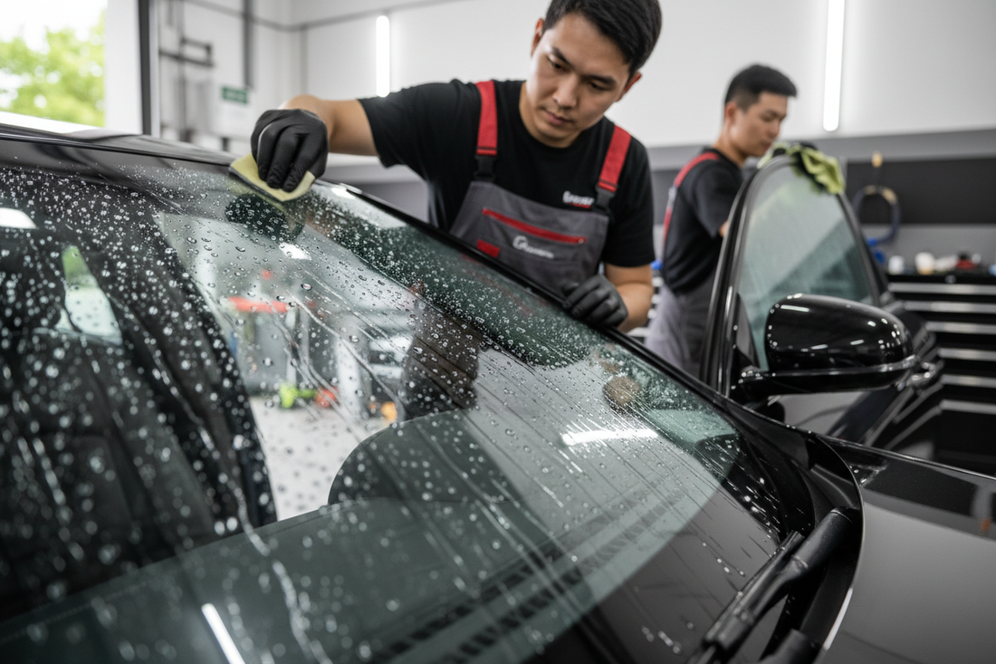 Glass Care and Water Repellent Treatment: Crystal Clear Visibility in All Conditions