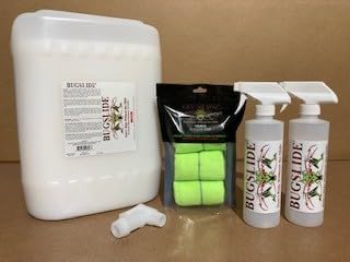 BugSlide 5 Gallon Cleaner Refill with Spray Bottles & Towels - All Surfaces Cleaning and Detailing Solution for Vehicle Interior and Exterior Use - Shines, Degreases, Polishes