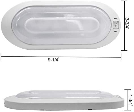 Facon Dual-Tone 12Volts Bright RV LED Interior Light with Switch, 3000K/4000K Smart Lighting Upgrade for RVs, Campers, Boats, cETL Certified