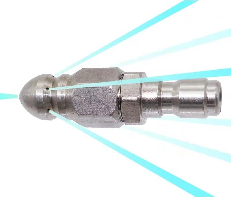 Pressure Washer Sewer Jetter Nozzle with Stainless Steel, Mini Compact Durable Sewer Jet Nozzle,Pressure Drain Jetter Hose Nozzle,1/4'' Quickly Connector, 5000 PSI (1 set)