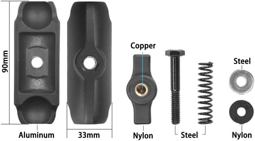 Strg Phone Mount with U-Bolt Base, Handlebar Phone Holder for Rails 0.5'' to 1.25'' in Diameter for 6" Phone Bike Motorcycle ATV/UTV and More Rails