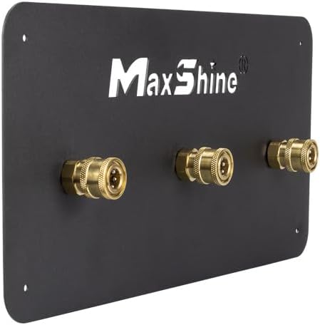 Maxshine Universal Foam Cannon Holder – Wall-Mounted Organizer for Garage & Mobile Detailing – Holds 3 Foam Cannons & Spray Bottles – Compatible with 1/4” Quick Connect