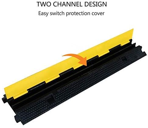 5 Pack Rubber Cable Ramp Hose Cable Protector Ramp 2 Channel 22000Lbs Load Capacity Traffic Speed Bump Wires Power Lines Extension Cord Cover for Indoor Outdoor