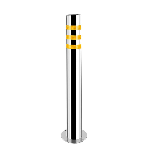Stainless Steel Parking Bollards for Driveway, Industrial Safety Bollards Reflective Channelizer Post, Parking Barrier, Sturdy and Durable, Easy to Install, for Crowd Control(Silver (1pcs),8.9*100cm/3