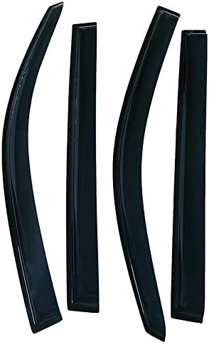 4pcs Outside Mount Style Sun Rain Guard Durable Side Window Wind Deflectors Dark Smoke Vent Window Visors Compatible with 2008-2015 Toyota Highlander