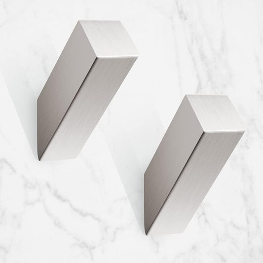 NINETREX Towel Hooks Brushed Nickel Stainless Steel 2 Pack Heavy Duty Modern Wall Hooks Silver Robe Hook for Bathroom Livingroom Hotel Style Wall Mounted