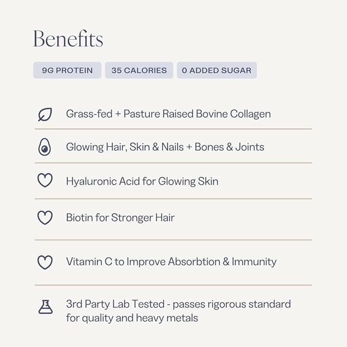Collagen Powder for Women, Beauty Blend with Vitamin C, Biotin & Hyaluronic Acid, Supports Hair, Skin & Nails, 20 Servings, Grass-Fed Bovine, Chocolate