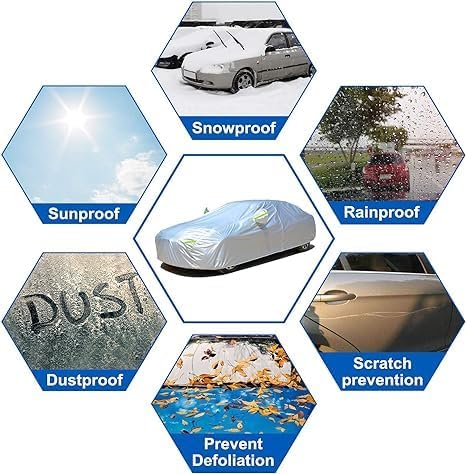 KouKou Oxford Waterproof SUV Car Cover Suitable for Kia Telluride from 2016 to 2025, Windproof All Weather Waterproof Outdoor Cover Sun Rain UV Dust Snow Protection.