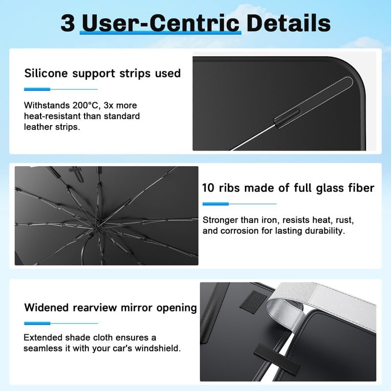 SXCY for 2022-2024 2025 Pathfinder Windshield Umbrella Sunshade [Easier Foldable] for 2025 Pathfinder Accessories 2025 Pathfinder Sunshade Umbrella 2025 Pathfinder Windshield Umbrella Shade