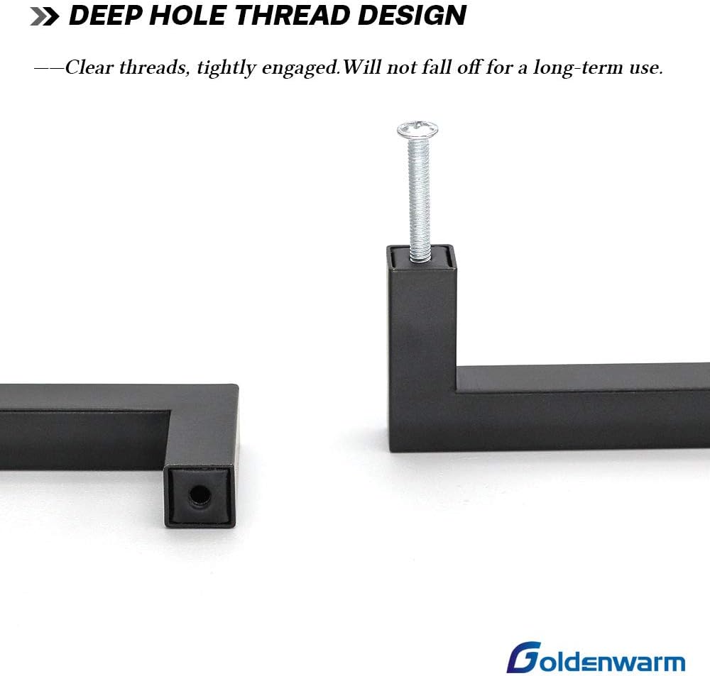 goldenwarm 35 Pack Black Cabinet Knobs Kitchen Cabinet Handles Stainless Steel Cabinet Hardware Black Knobs Handles Pulls for Bathroom Cabinets and Cupboard, 2in(50mm) Overall Length