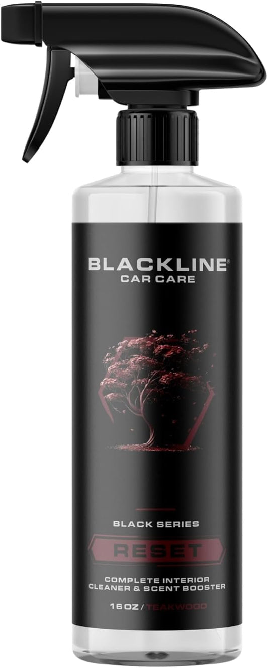 Blackline Luxury Scented Interior Cleaner Reset Deep Cleans & Deodorizes All Surfaces, pH-Neutral High-Foam Formula, Long-Lasting Premium Fragrance for Cars (16 Fl Oz, Teakwood)