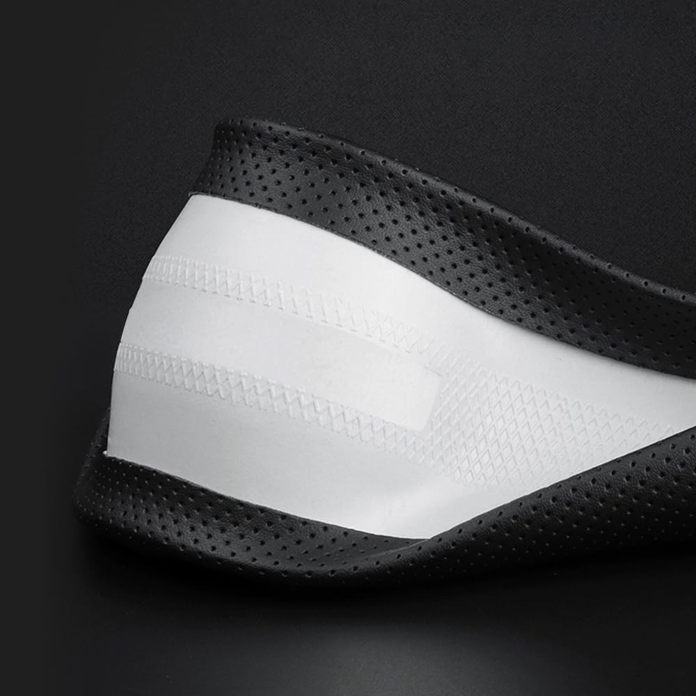 New Nappa Leather car Steering Wheel Cover, Anti-Slip, Safety, Soft, Breathable Full Surround Universal 15 inch Black