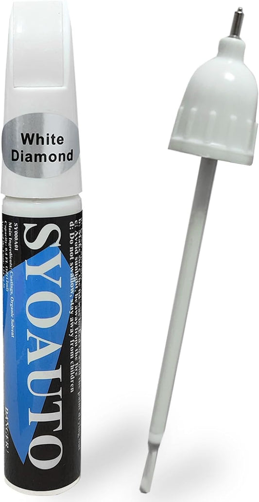 SYOAUTO White Diamond NH603P Touch Up Paint Fit for Honda Auto Touch up Paint Scratch Repair Pen Brush and Tip 2 in 1 White Diamond
