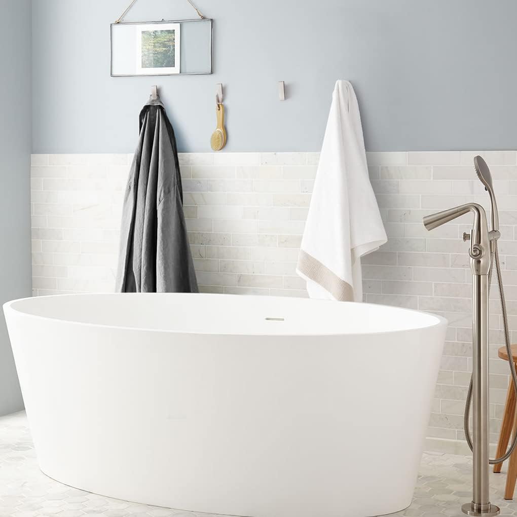 NINETREX Towel Hooks Brushed Nickel Stainless Steel Heavy Duty Modern Wall Hooks Silver Robe Hook for Bathroom Livingroom Hotel Style Wall Mounted 6 Pack