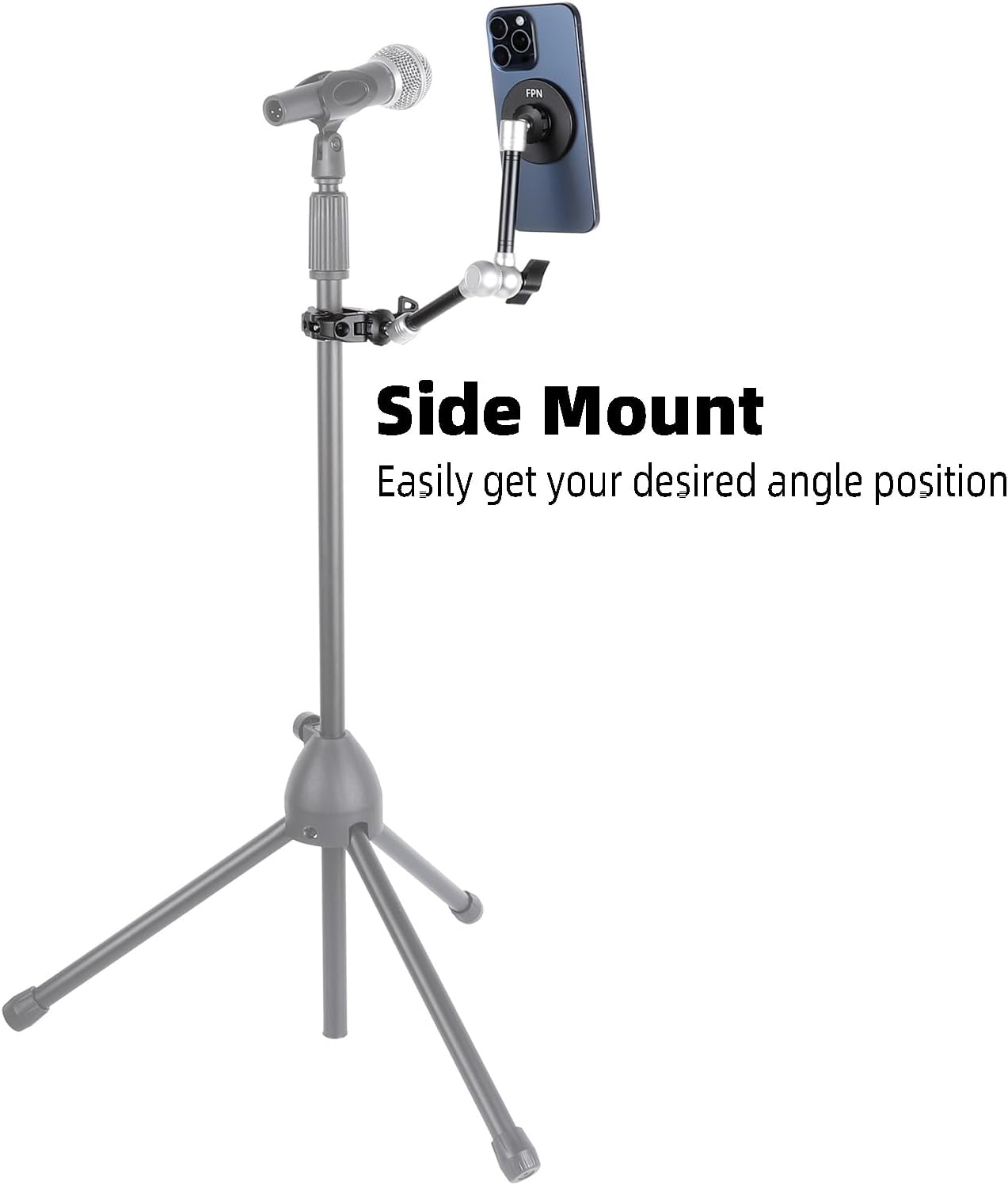 All-Metal Magnetic Phone Holder with Super Clamp&10″ Long Arm for Magsafe, Adjustable Rear View Mirror Phone Holder Mount for Car/Truck/Handlebar, Compatible with iPhone 16 15 14 13 12 Series