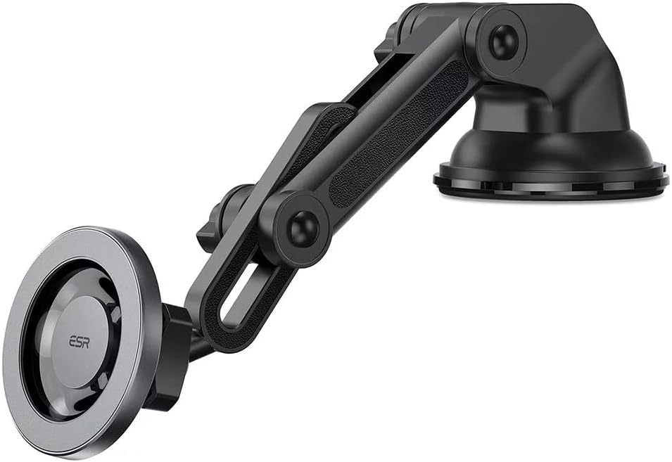 ESR Dashboard Magnetic Phone Holder for Car, for MagSafe Car Mount, Windshield Vacuum Car Mount for iPhone 16/16e/15/14/13/12, Samsung, Car Accessories, Charging Not Supported,2 Metal Rings Included