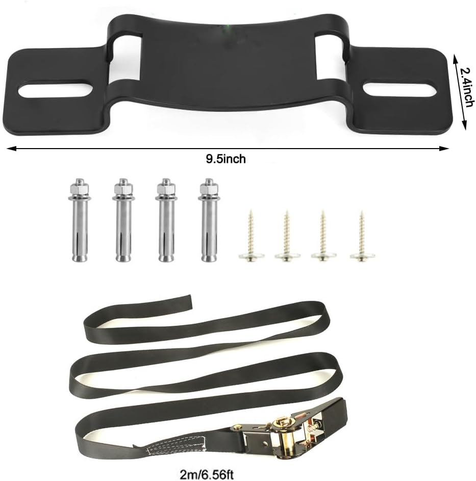 Propane Tank Holder ，Cylinder Wall Mounted Brackets, Ratchet Straps（6.6ft ）, Steel Gas Cylinder Holder, Heavy Duty Gas Cylinder Holder Wall-Mounted Bracket。 (white 2)