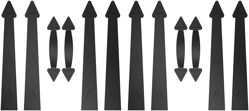 ZEKOO Garage Door Magnetic Decorative Hardware Kit, 8 Hinges 4 Handles Door Carriage Accents for 2 Car Garage, Color Black