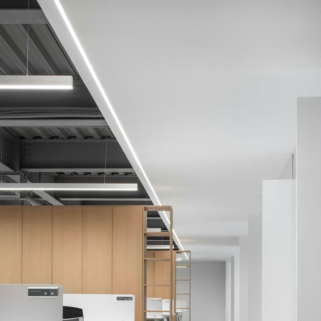 6PK 4FT LED Linear Light, 40W Down 15W Up Light, 3000/3500/4000/5000K CCT Selectable, Commercial Linear Lighting Fixture for Office, Dimmable Suspended Shop Lighting