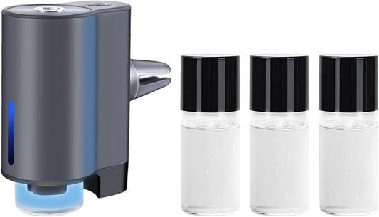 Auto-Aromatherapy Smart Car Air Freshener Diffuser with 3 Scent Options, Rechargeable Design, USB-Carger, and Easy to Install for Long-Lasting Freshness.(Grey)