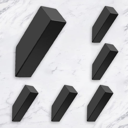 NINETREX Black Towel Hooks Matte Black Robe Hook, Modern Towel Hooks SUS 304 Stainless Steel Heavy Duty Wall Hooks Waterproof for Bathroom Bedroom Entryway Coat mudroom Garage, Wall Mounted 6 Pack