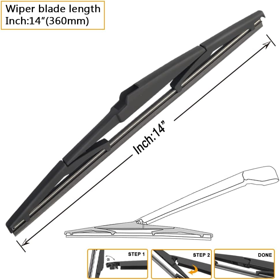 AUTOBOO 24"+18" Windshield Wipers with 14" Rear Wiper Blade Replacement for Mazda CX-5 CX-9 CX5 CX9 2017 2018 2019 2020 2021 2022 2023 2024 -Original Factory Quality (Pack of 3)
