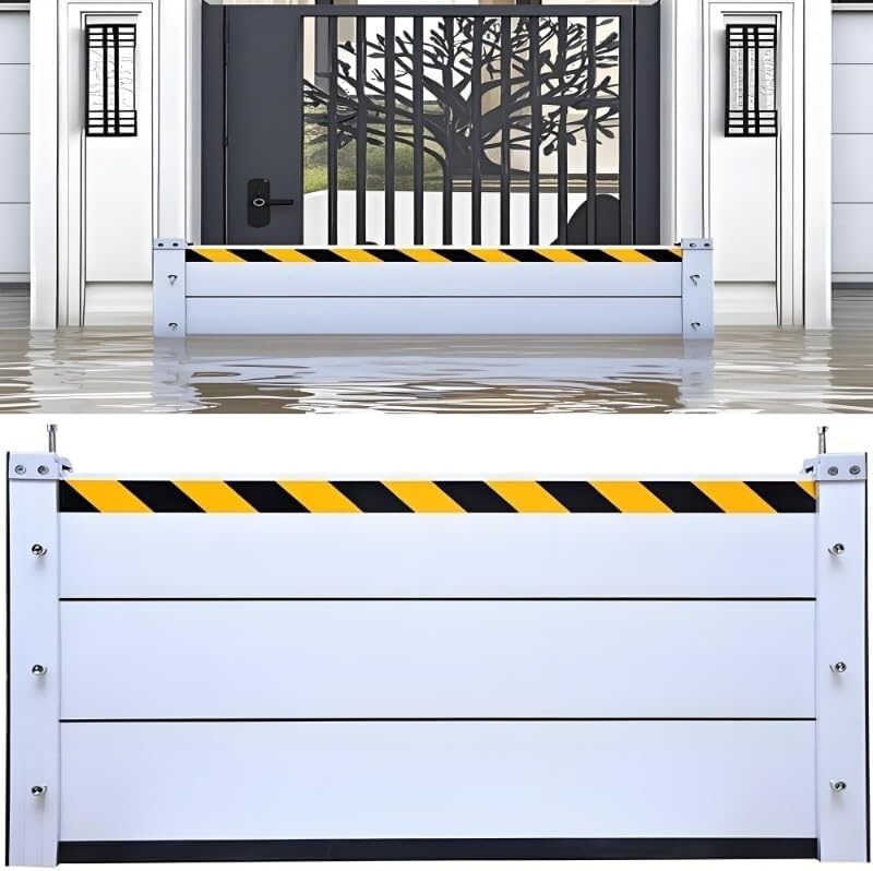 Flood Barriers for Home Exterior,Aluminum Alloy Outdoor Garage Doors Water Barriers for Flooding(H15.7Inch,L17FT)