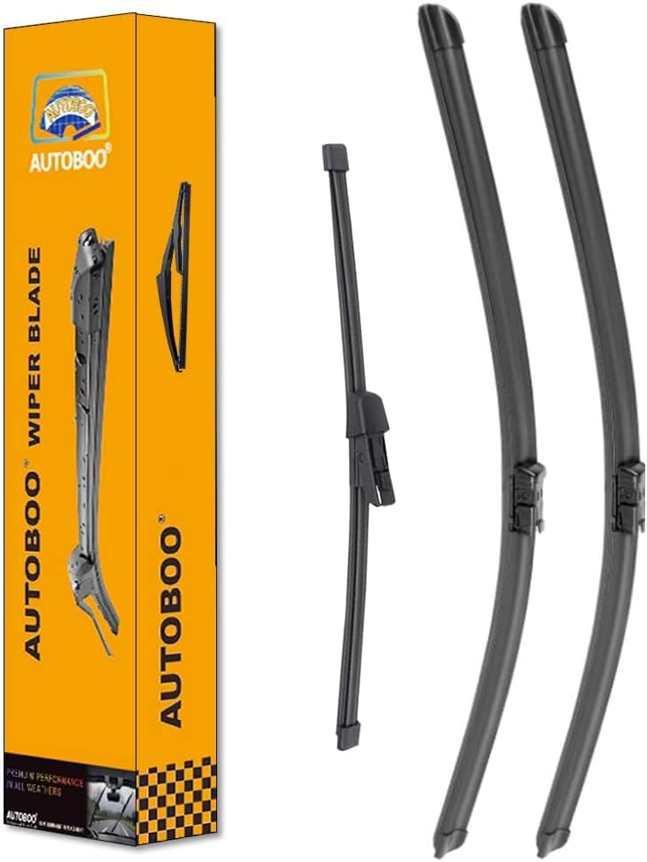 AUTOBOO 25"+22" Windshield Wipers with 15" Rear Wiper Blade Replacement for Volkswagen VW Tiguan 2018 2019 2020 2021 2022 2023 2024 -Original Factory Quality (Pack of 3)
