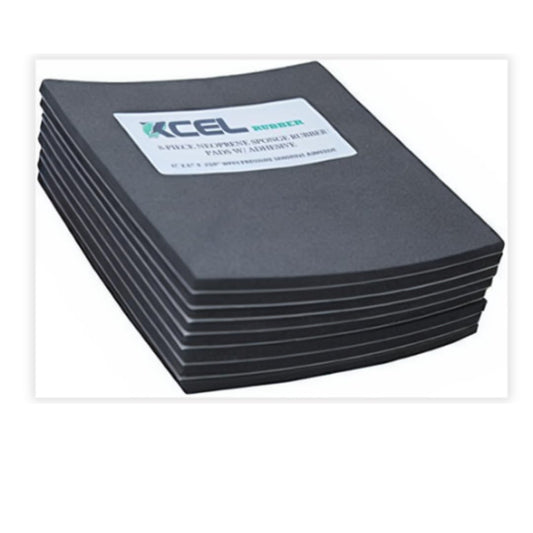 XCEL Equipment Pads, Anti Vibration Non Slip Furniture Pads Customizable Acoustic Foam Rubber Pads Versatile Adhesive and Non-Adhesive (6" x 6" x 1/4" (8 Pack), White - Adhesive One Side)