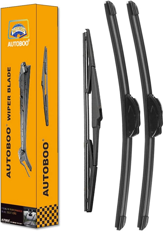 AUTOBOO 26"+18" Windshield Wipers with 14" Rear Wiper Blade Replacement for Jeep Cherokee 2022 2021 2020 2019 2018 2017 2016 2015 2014 - Original Factory Quality (Pack of 3)