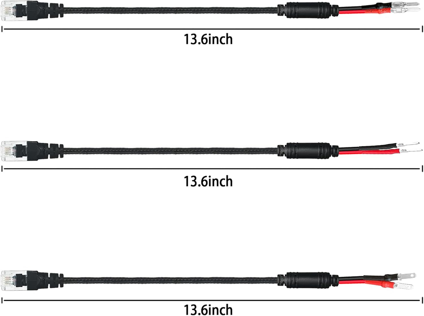 Radar Detector Hardwire Power Cord Mirror Wire Plug Tap,with Inline Fuse Holder,Compatible with Cobra Escort Beltronics Uniden Whistler Valentine One Radar Detector (RJ11-13.6'')