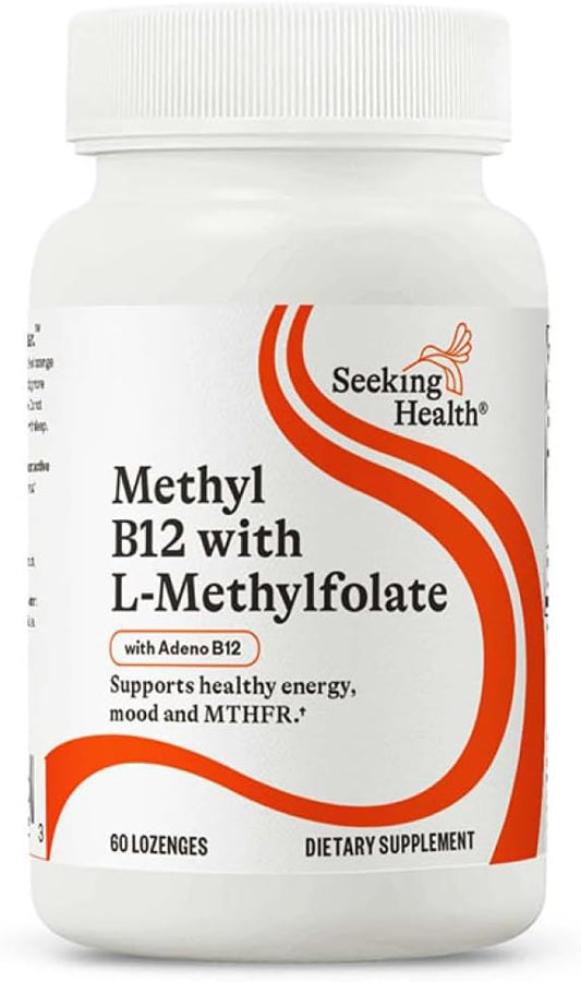 Seeking Health Methyl B12 with L-Methylfolate - MTHFR Support Supplement - Methylation Support Supplement - Lozenges to Support Brain Health & Energy - 60 Lozenges