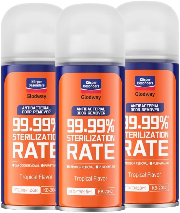 Glodway Whole Car Air Refresher Spray,Odor Eliminator Eliminates Strong Vehicle Odors,Tropical Flavor Scent-6 Ounce Spray Bottle (Plack of 3)