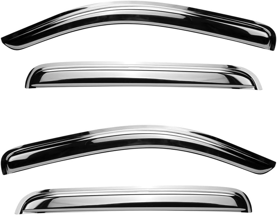 4pcs Chrome Side Window Visor Wind Vent Deflector fit for 2013-2019 ford Escape,Outside Mount Style Nice looking Shade Sun Rain Guards Set 94383Y