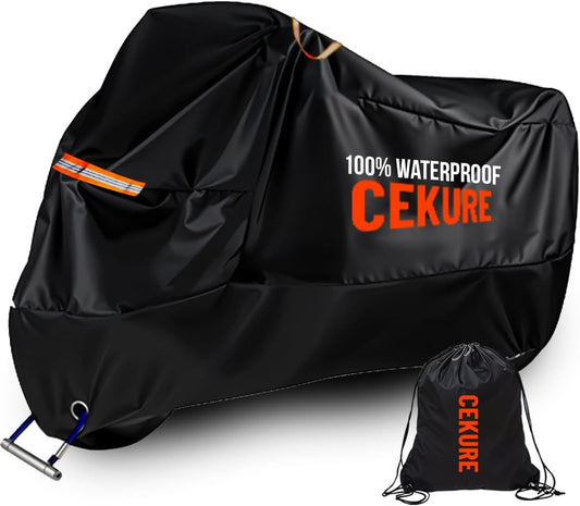 Your Ride! Heavy Duty Motorcycle Cover Waterproof Outdoor 210 Oxford Fabric with Heat Sealed Seams Ultra Waterproof Fits up to 88.6" All Weather Scooter Cover for Sport Bike with Carry Bag