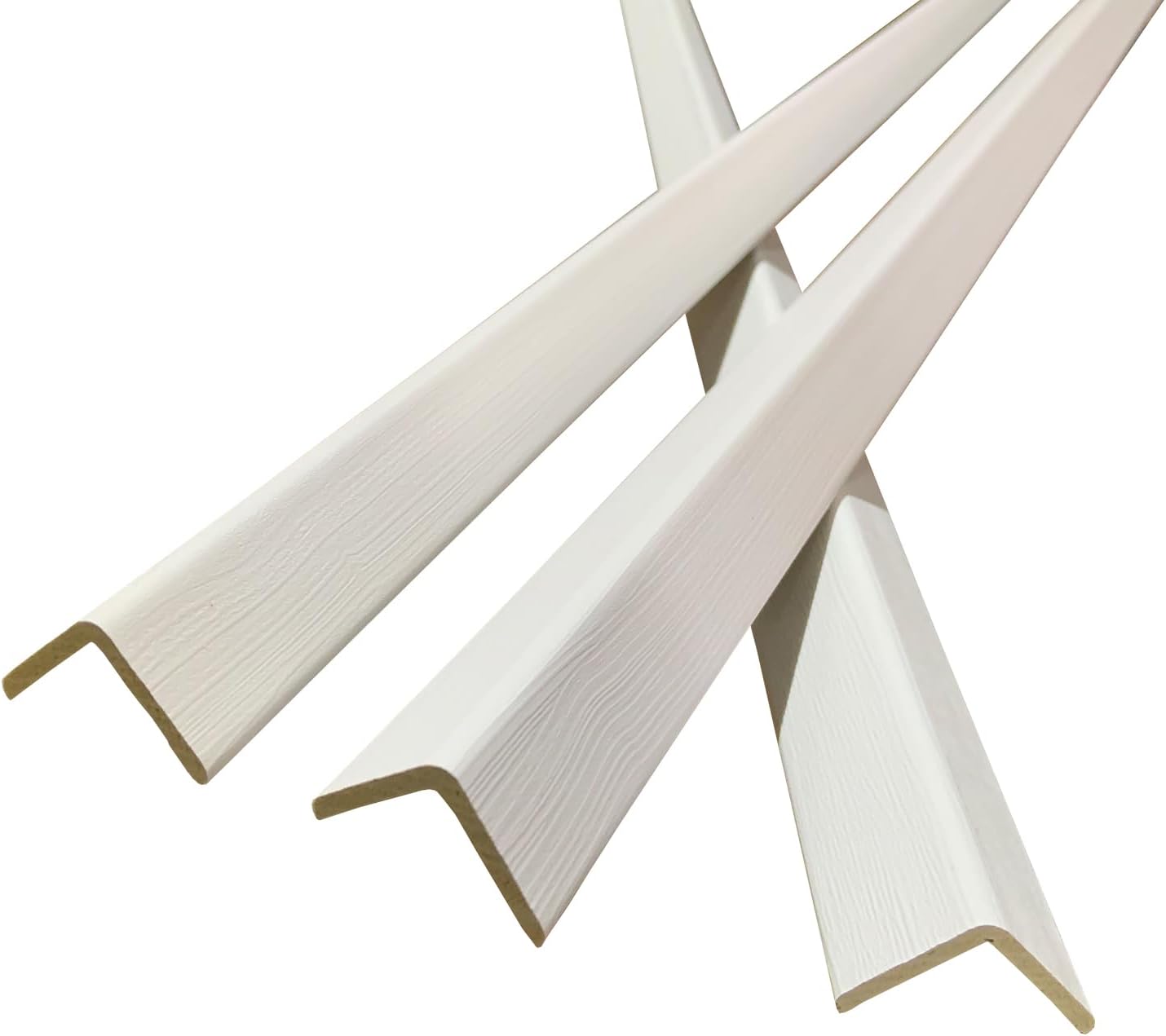 Wall Corner Protector 6PCS 45" Corner Molding Trim White Wood Grain Corner Trim Decorative Strips for Door and Window Frames Mirror Edges Ceramic Tiles, and Wooden Wall Edges.
