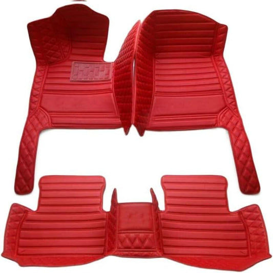 TAHALICustom Colors Car Floor Mats Black Pink for 99.9% Sedan SUV Sports， All-Weather Liners Car Floor mat，Luxury Leather Automotive Floor Mats (red,3D Floor Mats)