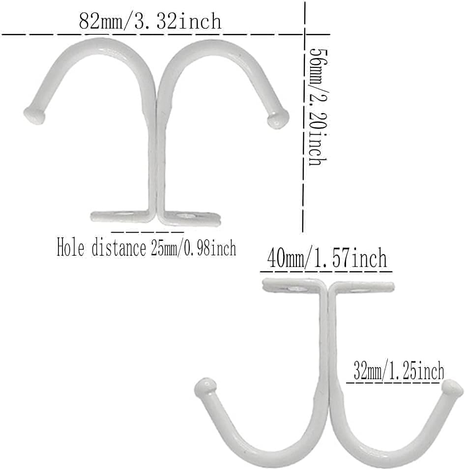 haowei Double Prong Ceiling Hook,WhaGaay 10 Pcs Towel/Robe/Coat Clothes Hook for Closet Top Bathroom Kitchen Cabinet Garage (White)