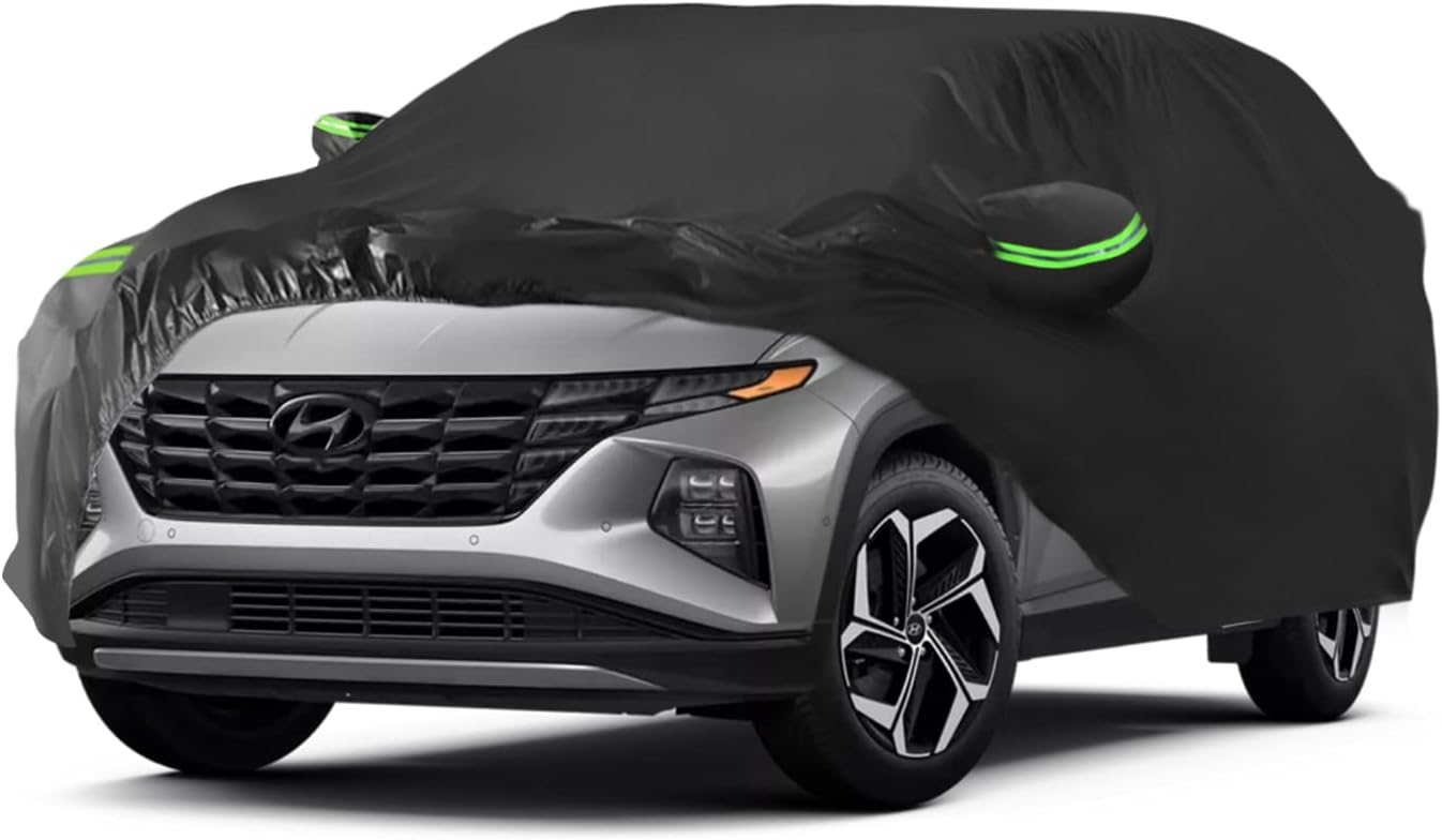 Proadsy 2025 Upgrade Car Cover for Hyundai Tucson 2020-2024 2025, Waterproof All Weather, Windproof Snowproof Rain Hail Sun UV Dust Snow Protection Full Outdoor Indoor Exterior Car Covers