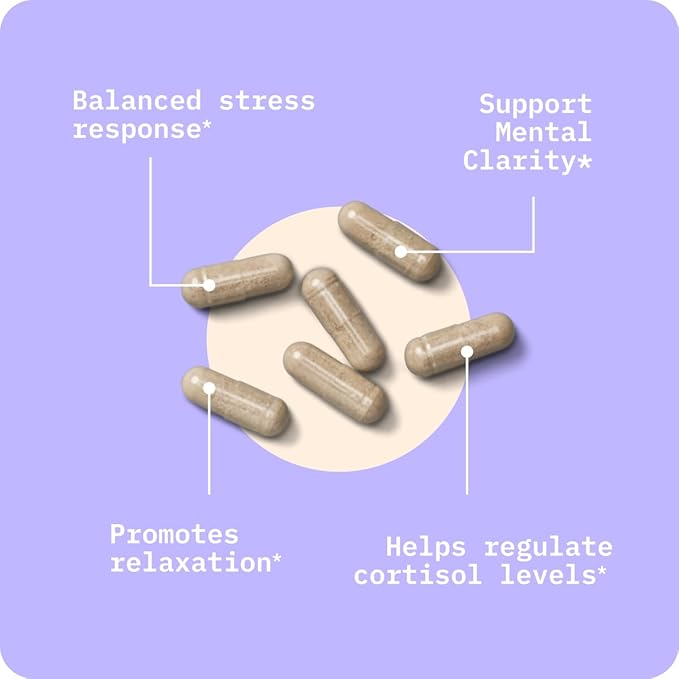 BodyBio Calm - Natural Stress Relief Blend with Rhodiola, Glycine & Phosphatidylserine - Supports Relaxation, Mental Focus & Balanced Cortisol - Non - Drowsy Formula
