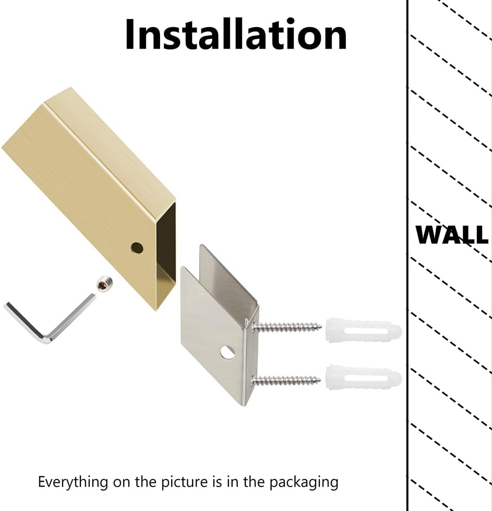 NINETREX Gold Towel Hooks for Bathroom Modern Wall Mounted Heavy Duty SUS304 Stainless Steel Hook ，Square Robe Hooks for Bathroom Kitchen Entryway，Brushed Gold，4 Pack