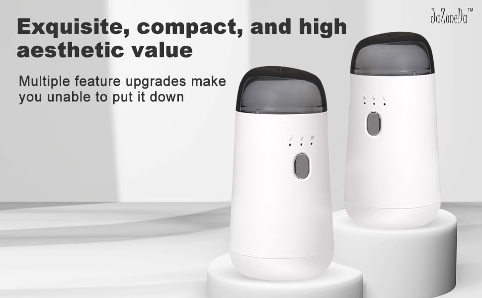 Waterless Diffuser for Essential Oil, Rechargeable Mini Aromatherapy Diffuser for Home & Car, Portable Cordless Design, Fits Car Cup Holder, 3 Mist Levels, 2-Hour Timer, Type-C Charging