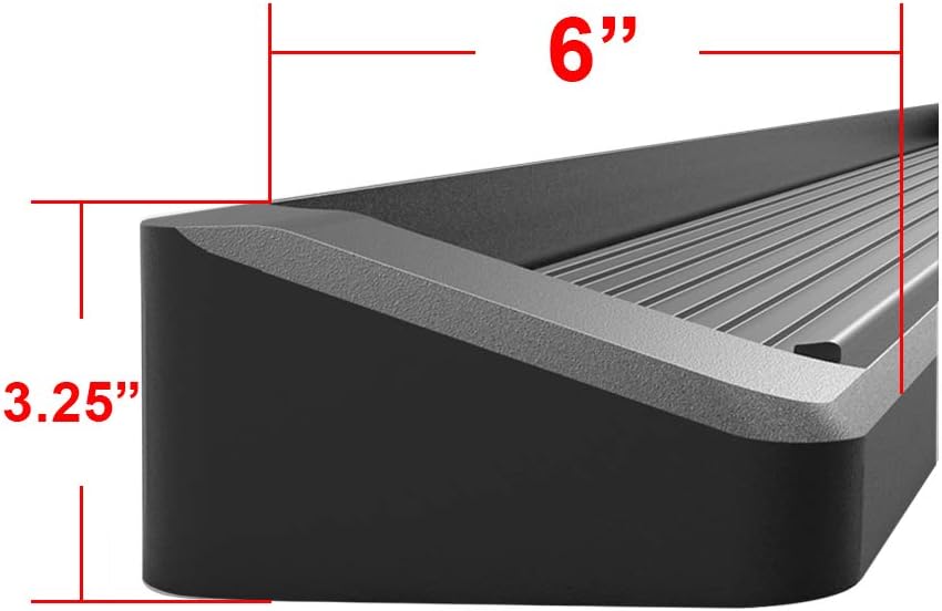 APS Running Boards (Nerf Bars Side Steps Step Bars) Compatible with Ford F250 F350 Super Duty 1999-2016 Regular Cab (Black Powder Coated Running Board Style)