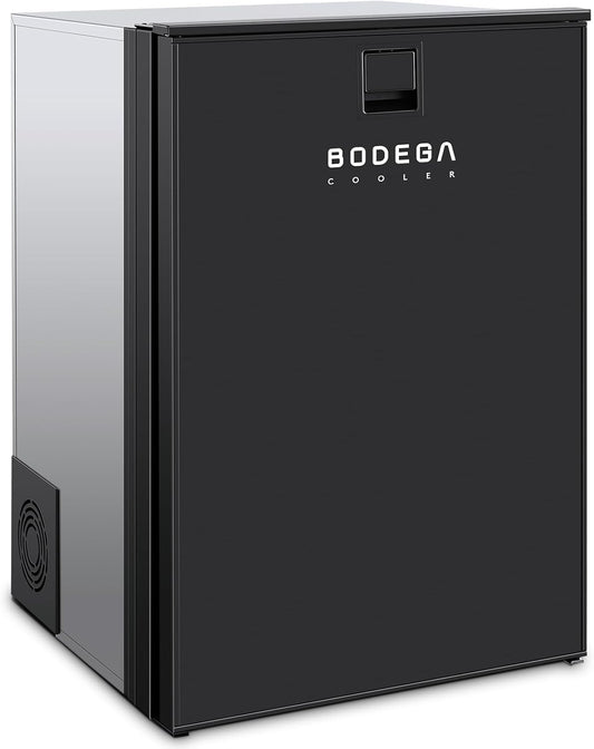 BODEGACOOLER 12 Volt Refrigerator, 116.2Quart RV Refrigerator with Freezer, Dual Modes RV Fridge with LED, (5℉-50℉) Travel Compressor Refrigerator 12/24V DC for Boat, Caravan, Truck, Camping (Black)