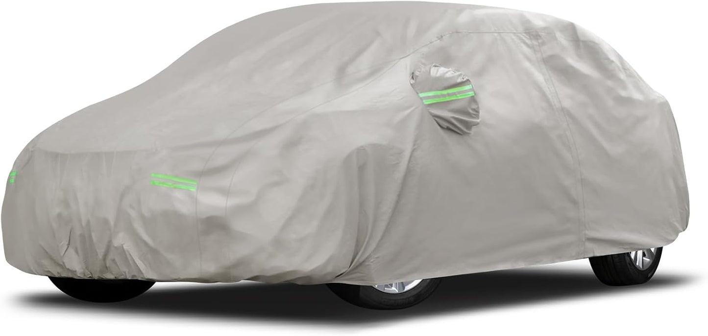 Migaven 6 Layers Car Cover Custom Fit for Toyota Corolla 2000-2025, Honda Civic 1991-2025, Waterproof Full Exterior Cover Sun Rain Protection with Door Zipper