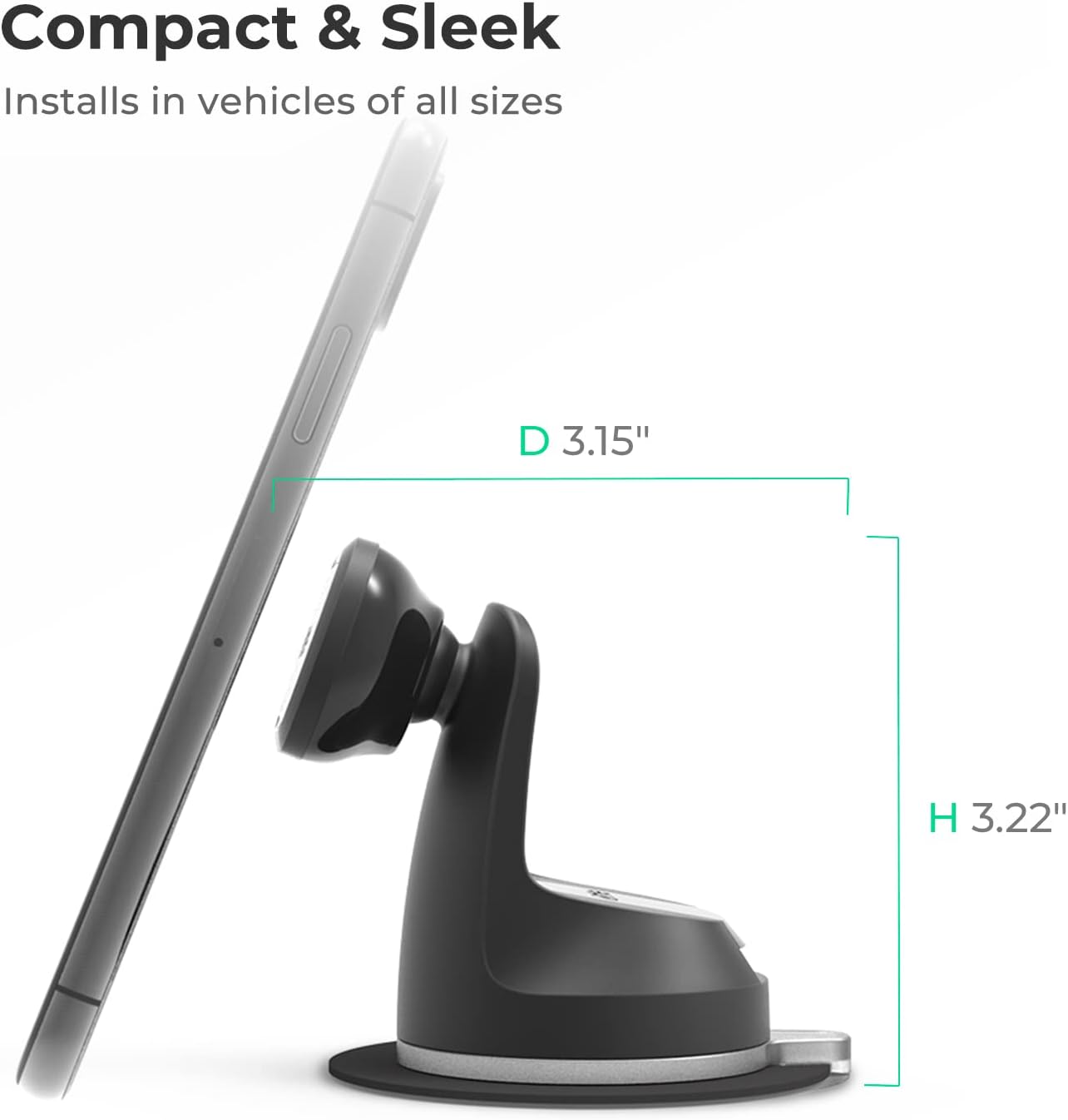 iOttie iTap 2 Magnetic Dashboard Car Mount Holder || Cradle for Samsung Galaxy S22, Google Pixel 7, Motorola Moto G, OnePlus 10, Sony Xperia & Other Android Smartphones